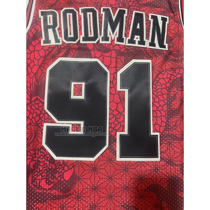 Maglia
 Dennis Rodman NO 91 Chicago Bulls Throwback Asian Heritage 1997-98 Rosso
